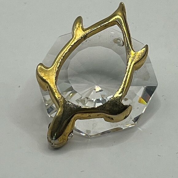 Crystal and gold tone mini turtle - Picture 2 of 5